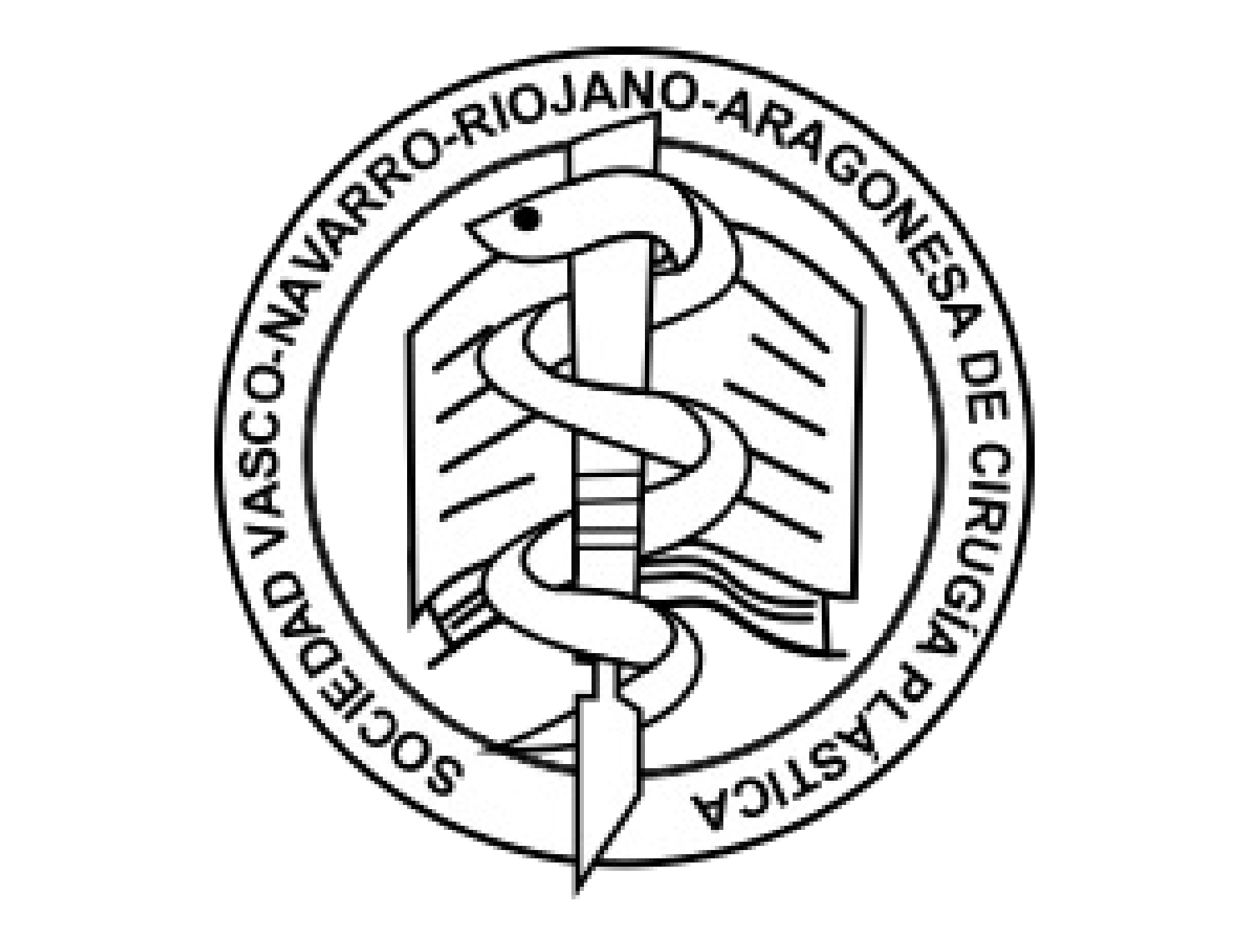 Icono y logotipo con fondo transparente de la sociedad vasco-navarro-riojano-aragonesa de cirugía plástica.