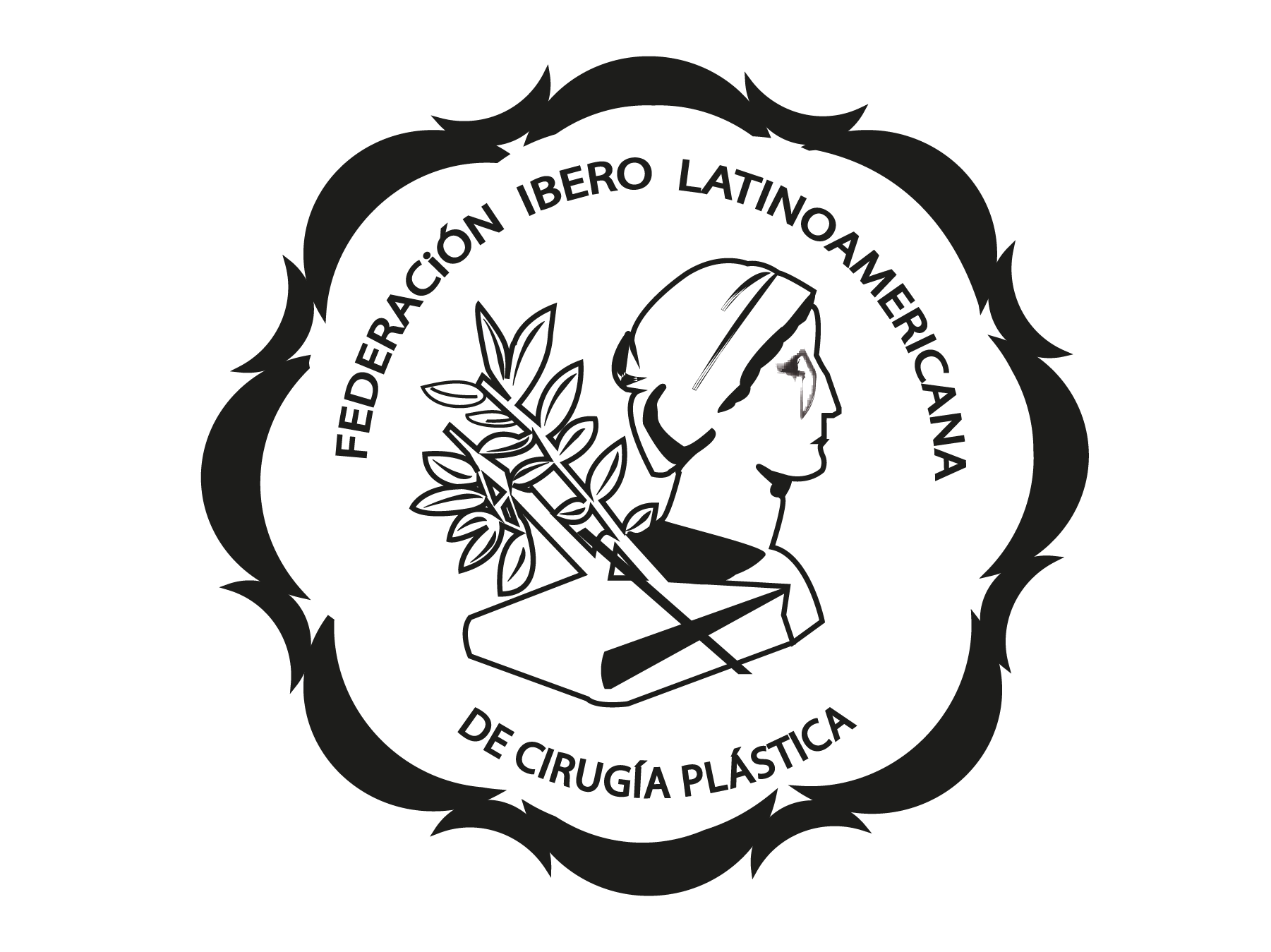 Icono y logotipo de la Federación Ibero Latinoamericana de Cirugía Plástica con fondo transparente.